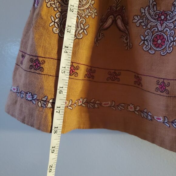 Anthropologie Meghan Embroidered Pocketed Wrap Mini Skirt US Size 10 Boho Indie - Picture 12 of 16